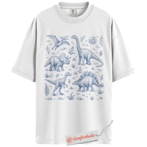 Alternative view of Dinosaur Shirt, Vintage Jurassic T-Shirt, Prehistoric Animal Graphic Tee, Cute Dino Lover Comfort Colors Shirt
