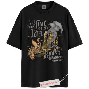 Fourth Wing Shirt, I Had the Time of My Life Riding Dragons T-Shirt, Fantasy Bookish Graphic Tee, Magical Castle Comfort Colors Shirt