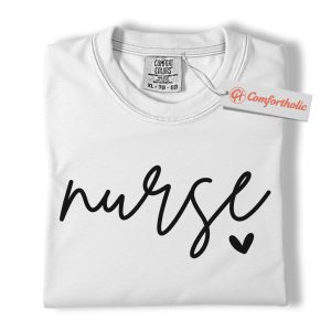 Alternative view of Nurse Shirt, Cute Minimalist Nurse T-Shirt, Medical Worker Graphic Tee, Nursing School Gift, Comfort Colors Shirt