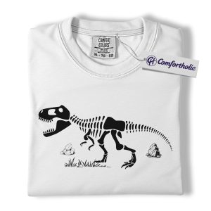Alternative view of T-Rex Skeleton Shirt, Dinosaur Fossil Graphic T-Shirt, Prehistoric Paleontology Tee, Science Geek Gift, Dino Lover Comfort Colors Shirt