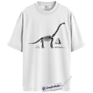 Alternative view of Brachiosaurus Skeleton Shirt, Dinosaur Fossil Graphic T-Shirt, Prehistoric Paleontology Tee, Science Museum Gift, Dino Lover Comfort Colors Shirt