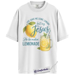 Alternative view of Life Gave Me Lemons Jesus Shirt, Funny Christian Quote T-Shirt, Faith-Based Graphic Tee, Religious Summer Gift, Christian Comfort Colors Shirt