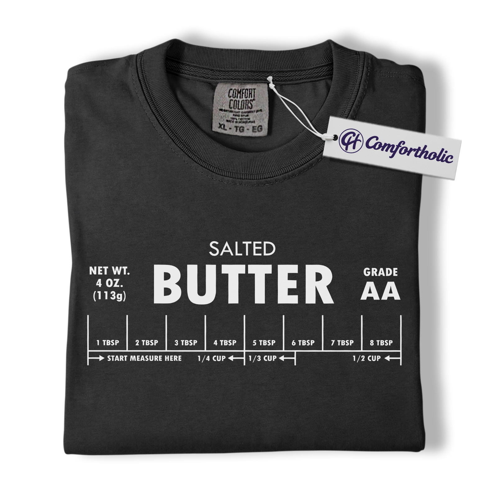 Salted Butter Shirt, Funny Cooking Measurement T-Shirt, Retro Kitchen Baking Graphic Tee, Foodie Gift Comfort Colors Shirt - Image 3