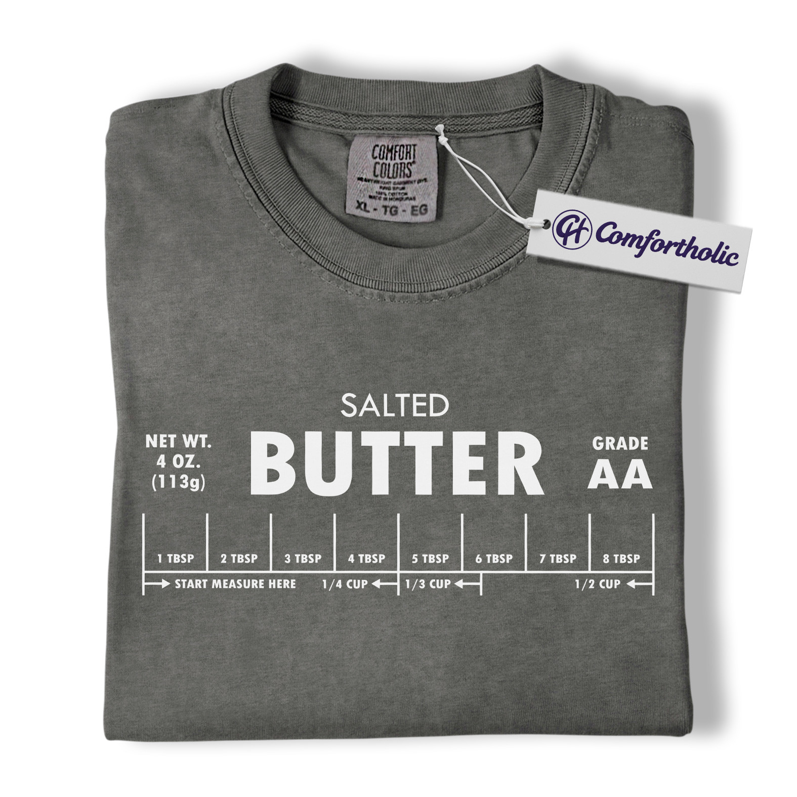 Salted Butter Shirt, Funny Cooking Measurement T-Shirt, Retro Kitchen Baking Graphic Tee, Foodie Gift Comfort Colors Shirt - Image 4