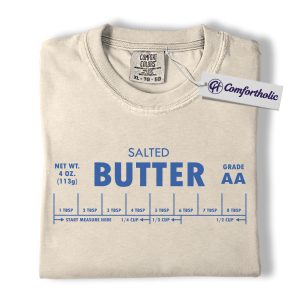 Salted Butter Shirt, Funny Cooking Measurement T-Shirt, Retro Kitchen Baking Graphic Tee, Foodie Gift Comfort Colors Shirt