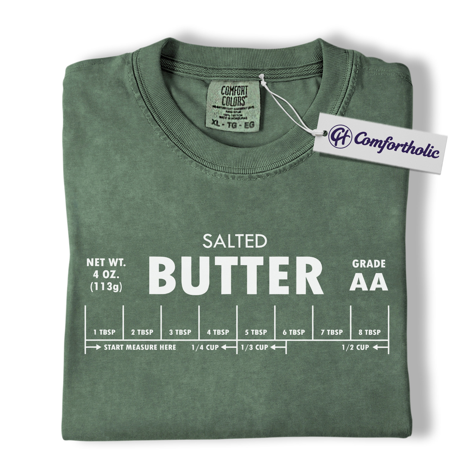 Salted Butter Shirt, Funny Cooking Measurement T-Shirt, Retro Kitchen Baking Graphic Tee, Foodie Gift Comfort Colors Shirt - Image 5
