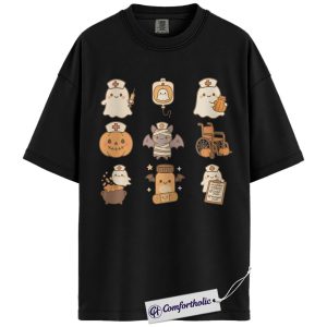 Halloween Nurse Shirt, Cute Ghost Medical Assistant T-Shirt, Spooky Healthcare Worker Graphic Tee, Funny Nursing Outfit, Medical Comfort Colors Shirt