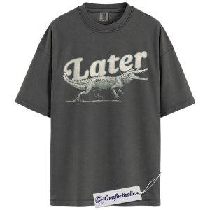 Alternative view of Later Alligator Shirt, Funny Vintage Crocodile T-Shirt, Retro Animal Graphic Tee, Cool Southern Style Gift, Later Gator Comfort Colors Shirt