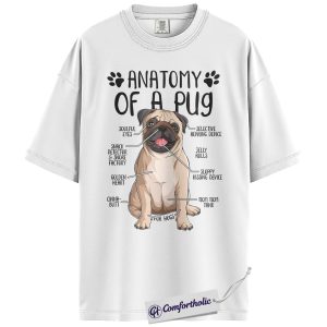 Alternative view of Anatomy of a Pug Shirt, Funny Pug Dog T-Shirt, Cute Pet Lover Tee, Gift for Dog Owners, Comfort Colors Shirt