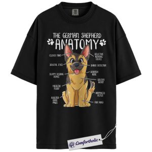 Anatomy of a German Shepherd Shirt, Funny German Shepherd Dog T-Shirt, Cute Pet Lover Tee, Gift for Dog Owners, Comfort Colors Shirt