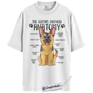 Alternative view of Anatomy of a German Shepherd Shirt, Funny German Shepherd Dog T-Shirt, Cute Pet Lover Tee, Gift for Dog Owners, Comfort Colors Shirt