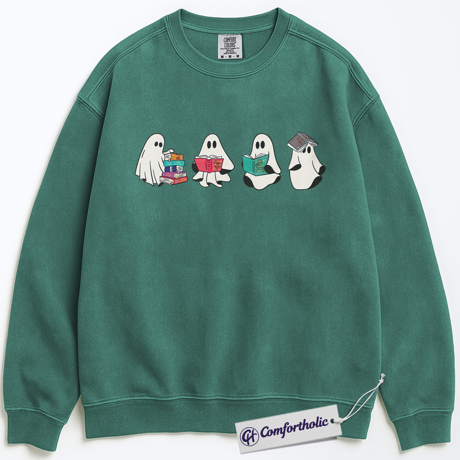 Ghost Book Club Sweatshirt, Cute Halloween Reading Sweatshirt, Spooky Literary Graphic Sweatshirt, Fall Gift for Book Lovers & Readers, Halloween Comfort Colors Sweatshirt - Image 6