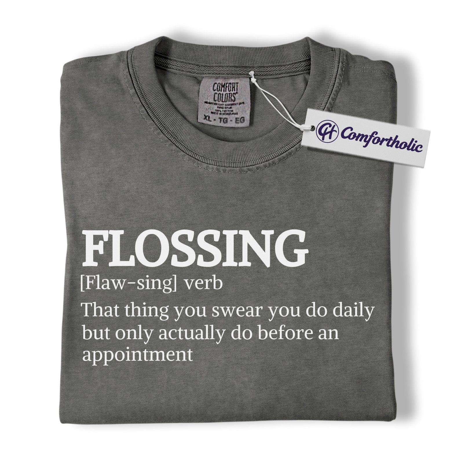 Funny Flossing Definition Shirt, Dental Hygienist T-Shirt, Dentist Office Humor Tee, Cute Dental Assistant Gift for Professionals, Comfort Colors Shirt - Image 4