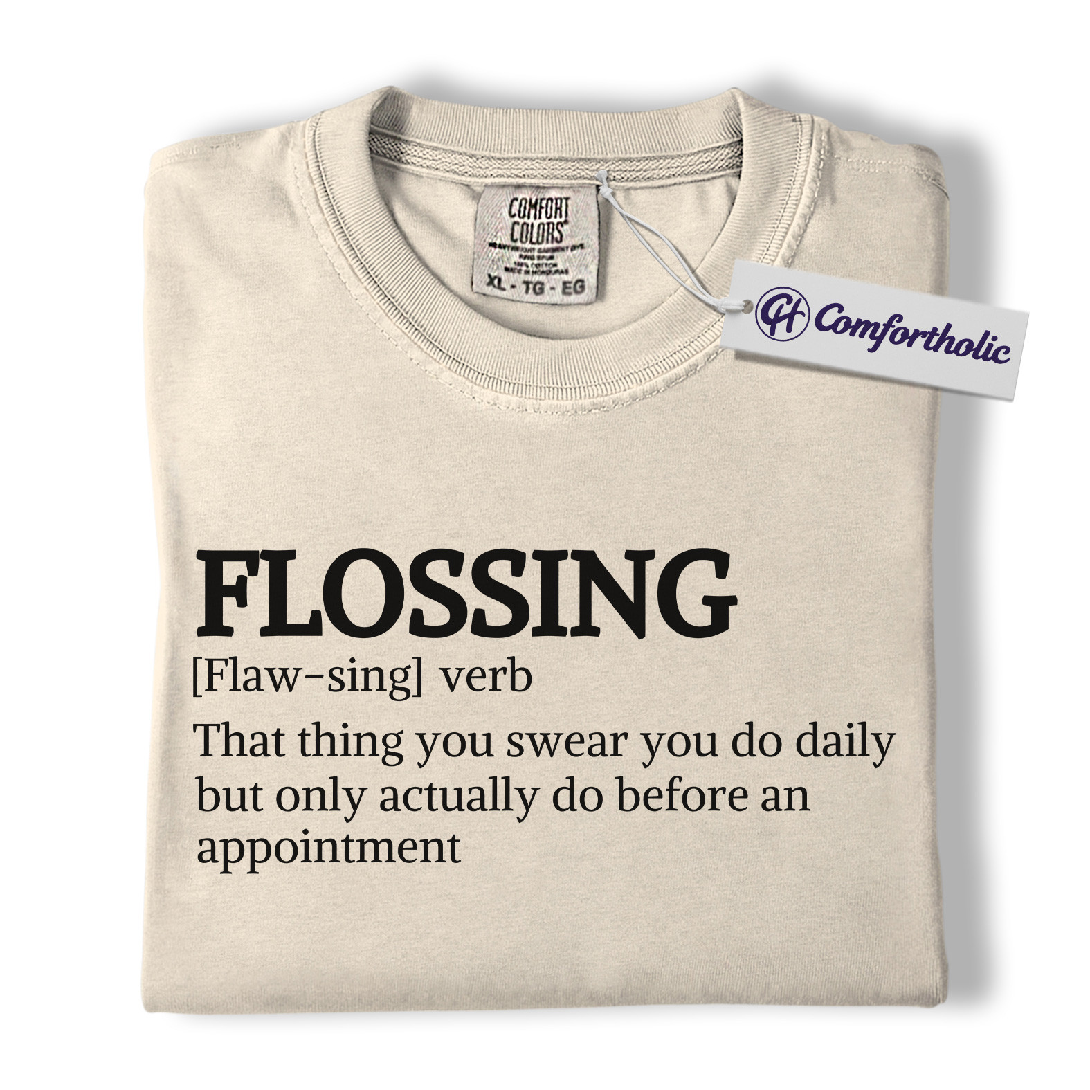 Funny Flossing Definition Shirt, Dental Hygienist T-Shirt, Dentist Office Humor Tee, Cute Dental Assistant Gift for Professionals, Comfort Colors Shirt - Image 5
