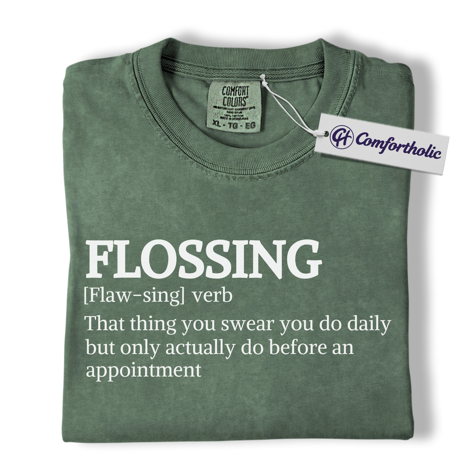 Funny Flossing Definition Shirt, Dental Hygienist T-Shirt, Dentist Office Humor Tee, Cute Dental Assistant Gift for Professionals, Comfort Colors Shirt - Image 6