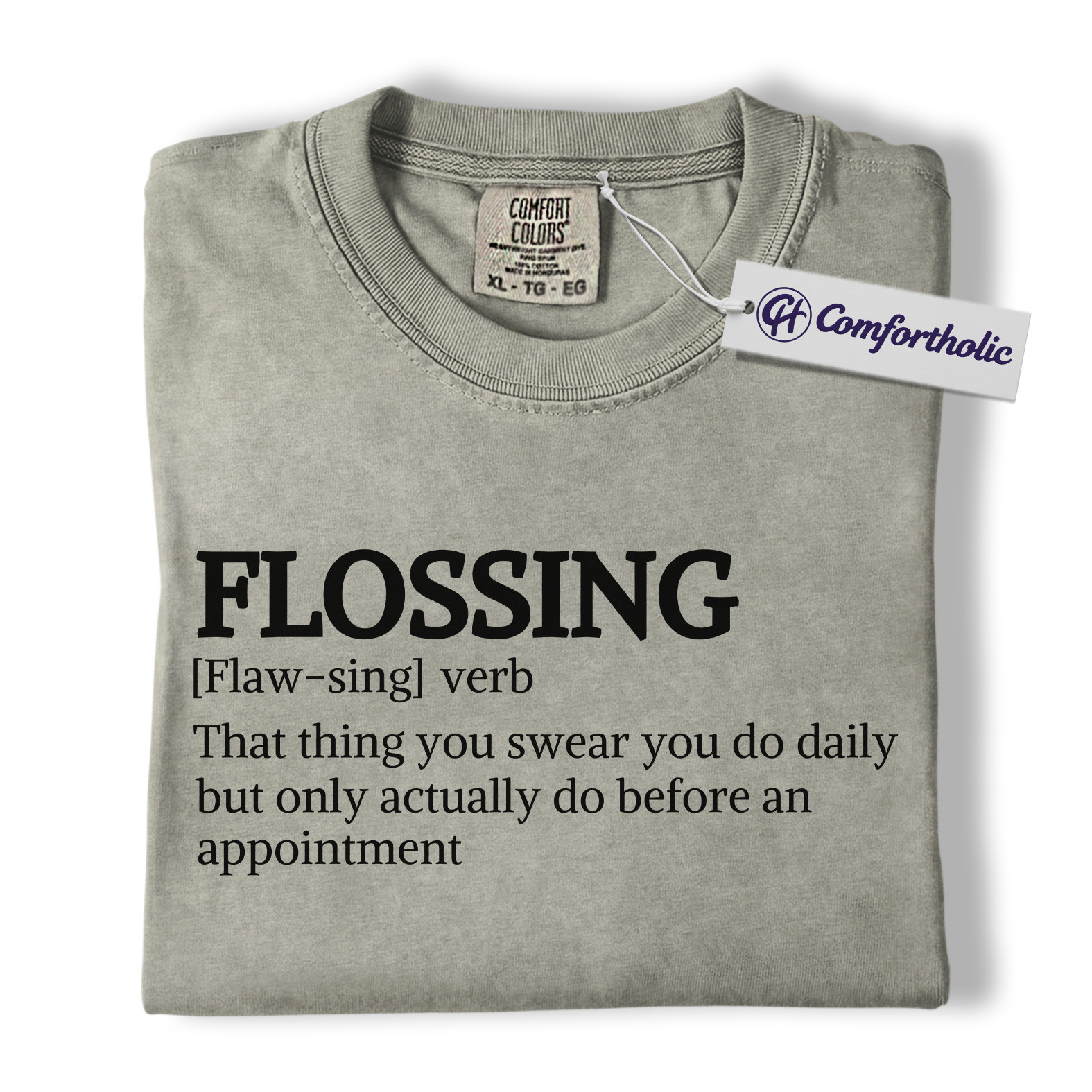 Funny Flossing Definition Shirt, Dental Hygienist T-Shirt, Dentist Office Humor Tee, Cute Dental Assistant Gift for Professionals, Comfort Colors Shirt - Image 7