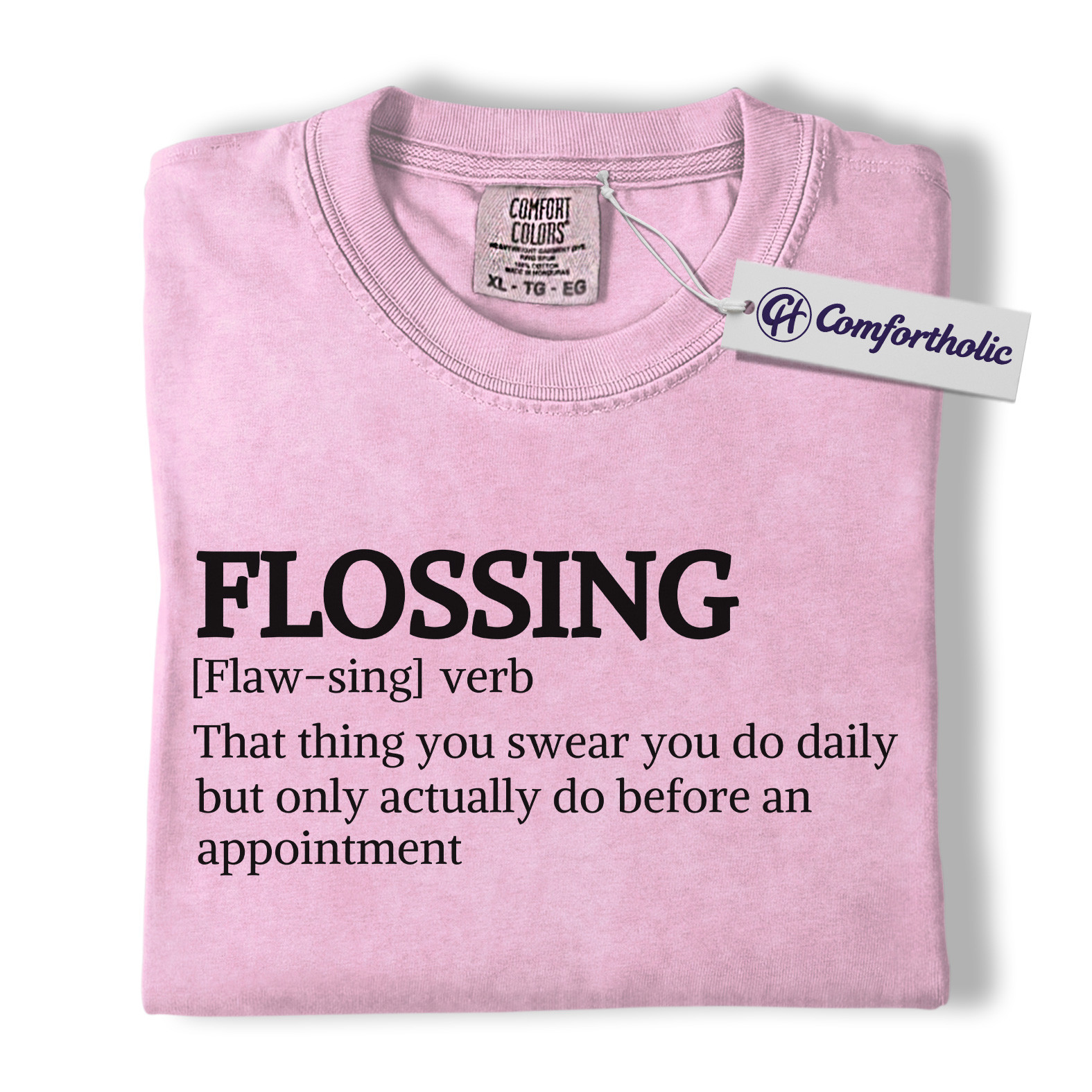 Funny Flossing Definition Shirt, Dental Hygienist T-Shirt, Dentist Office Humor Tee, Cute Dental Assistant Gift for Professionals, Comfort Colors Shirt - Image 9