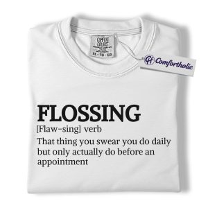 Alternative view of Funny Flossing Definition Shirt, Dental Hygienist T-Shirt, Dentist Office Humor Tee, Cute Dental Assistant Gift for Professionals, Comfort Colors Shirt