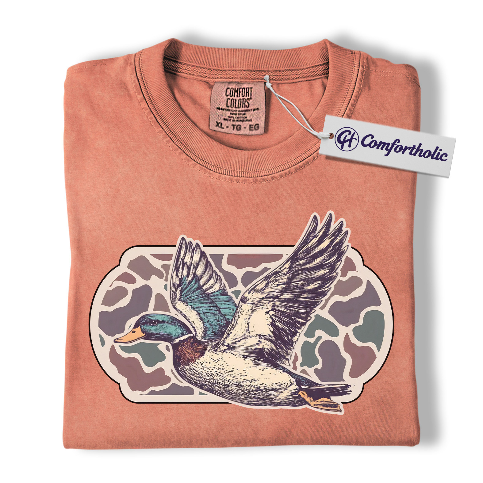 Mallard Duck Hunting Shirt, Wildlife Bird T-Shirt, Waterfowl Hunting Graphic Tee, Outdoor Camo Nature Lover Comfort Colors Shirt - Image 7