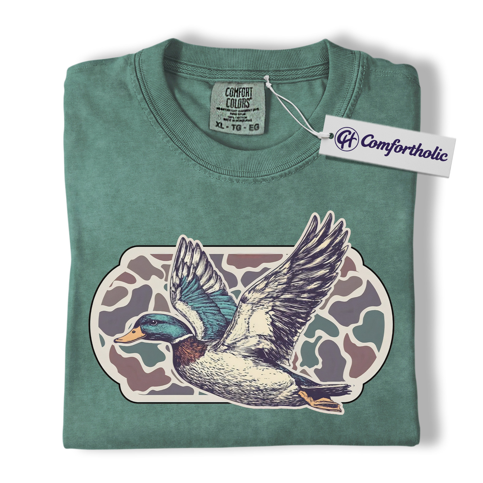 Mallard Duck Hunting Shirt, Wildlife Bird T-Shirt, Waterfowl Hunting Graphic Tee, Outdoor Camo Nature Lover Comfort Colors Shirt - Image 10