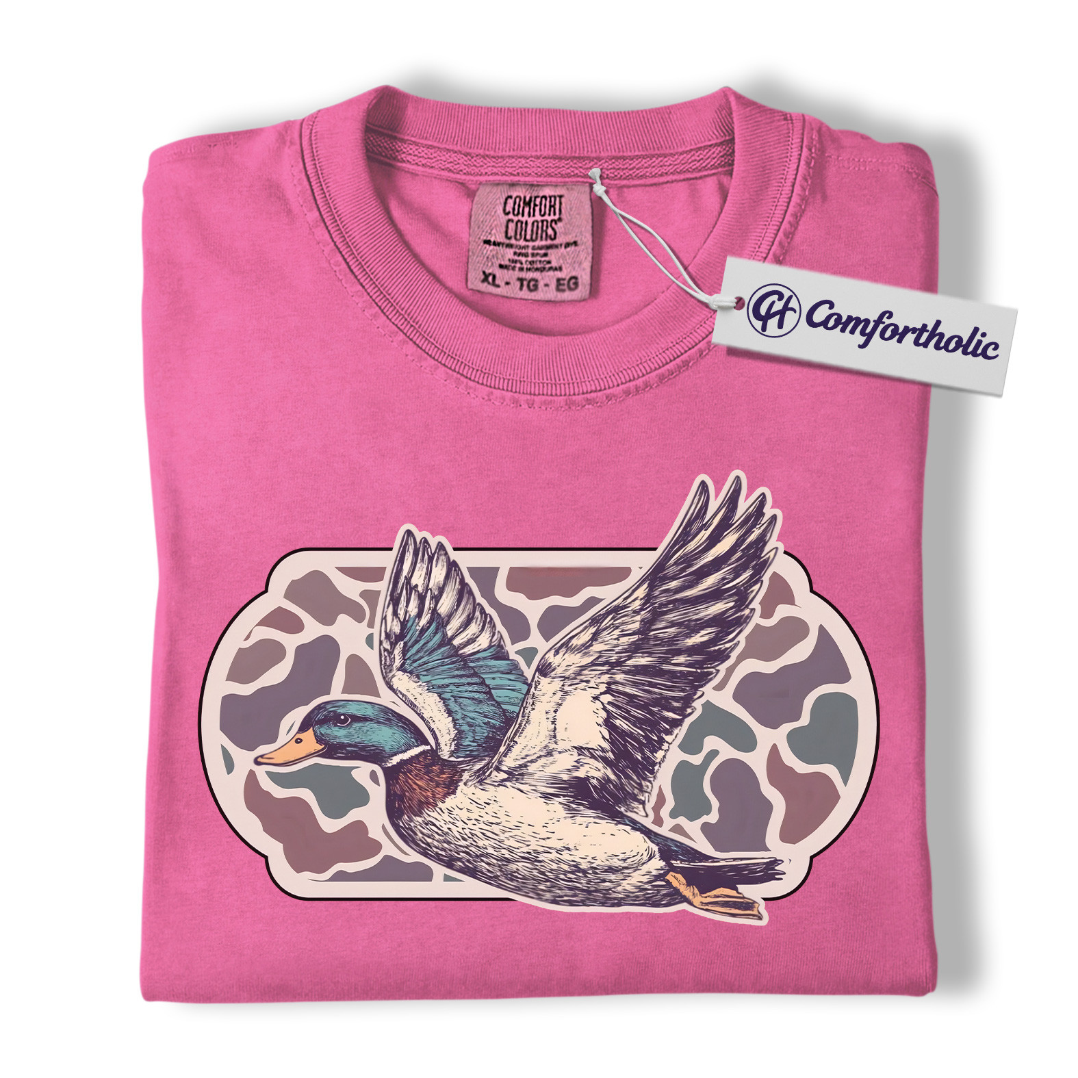 Mallard Duck Hunting Shirt, Wildlife Bird T-Shirt, Waterfowl Hunting Graphic Tee, Outdoor Camo Nature Lover Comfort Colors Shirt - Image 16