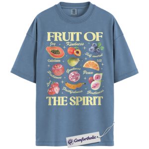 Alternative view of Fruit of the Spirit Shirt, Galatians 5:22 Bible Verse T-Shirt, Christian Faith Graphic Tee, Religious Scripture Comfort Colors Shirt