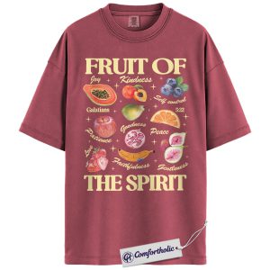 Fruit of the Spirit Shirt, Galatians 5:22 Bible Verse T-Shirt, Christian Faith Graphic Tee, Religious Scripture Comfort Colors Shirt