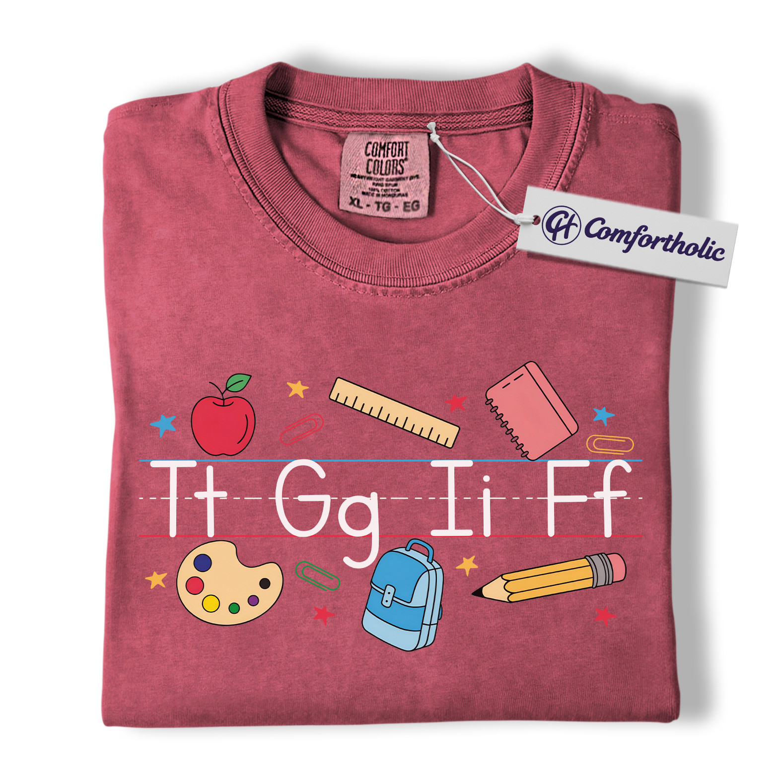 Alphabet Teacher Shirt, Cute Back to School T-Shirt, Colorful Kindergarten Graphic Tee, Elementary Educator Gift, Teacher Comfort Colors Shirt - Image 18