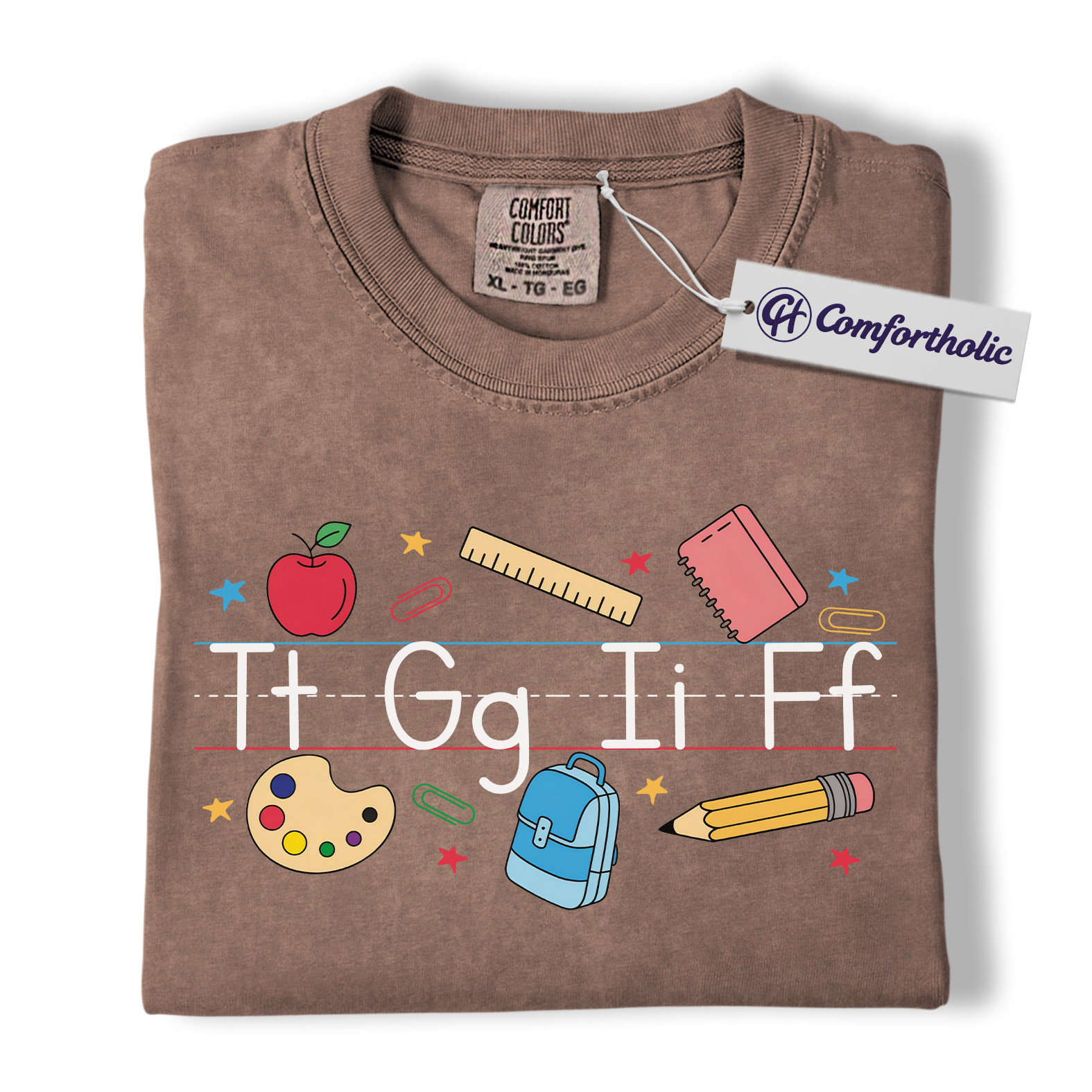 Alphabet Teacher Shirt, Cute Back to School T-Shirt, Colorful Kindergarten Graphic Tee, Elementary Educator Gift, Teacher Comfort Colors Shirt - Image 19