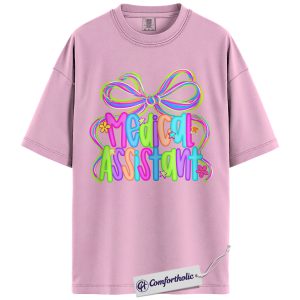 Alternative view of Colorful Medical Assistant Shirt, Cute Healthcare Worker T-Shirt, Bright Neon Medical Staff Graphic Tee, Fun MA Appreciation Gift, Medical Assistant Comfort Colors Shirt