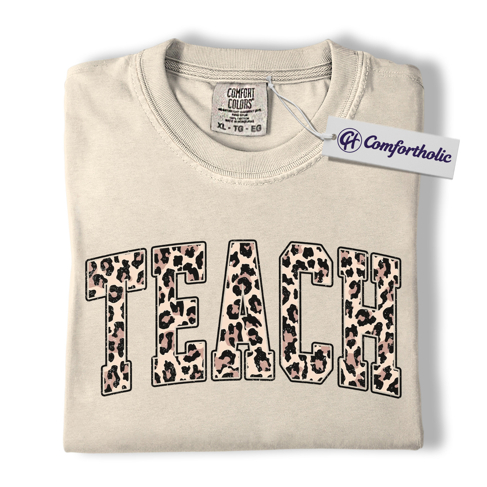 Leopard Print Teach Shirt, Cute Teacher T-Shirt, Trendy Back to School Graphic Tee, Aesthetic Educator Gift for Women, Teacher Comfort Colors Shirt - Image 6