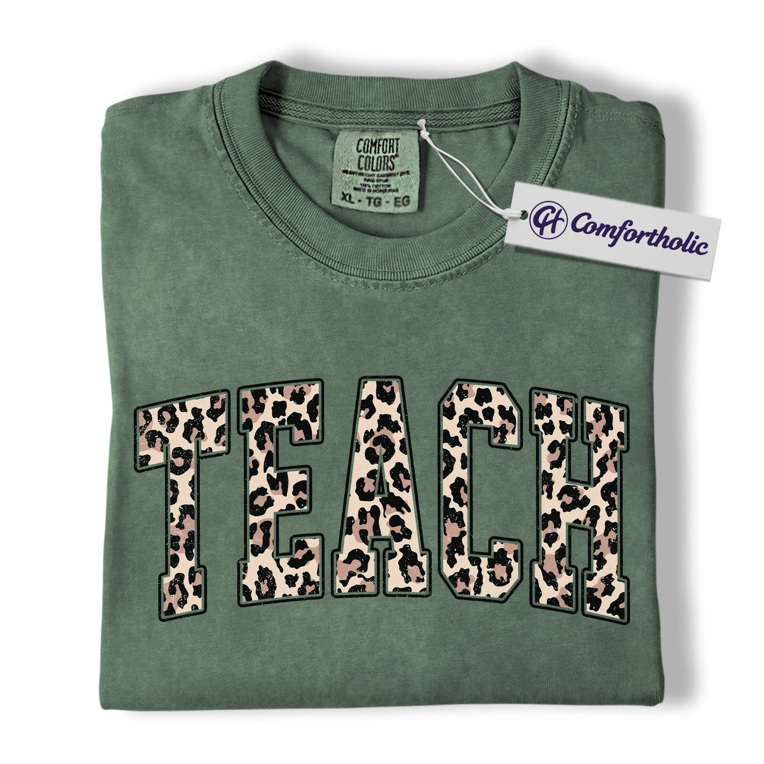 Leopard Print Teach Shirt, Cute Teacher T-Shirt, Trendy Back to School Graphic Tee, Aesthetic Educator Gift for Women, Teacher Comfort Colors Shirt - Image 7