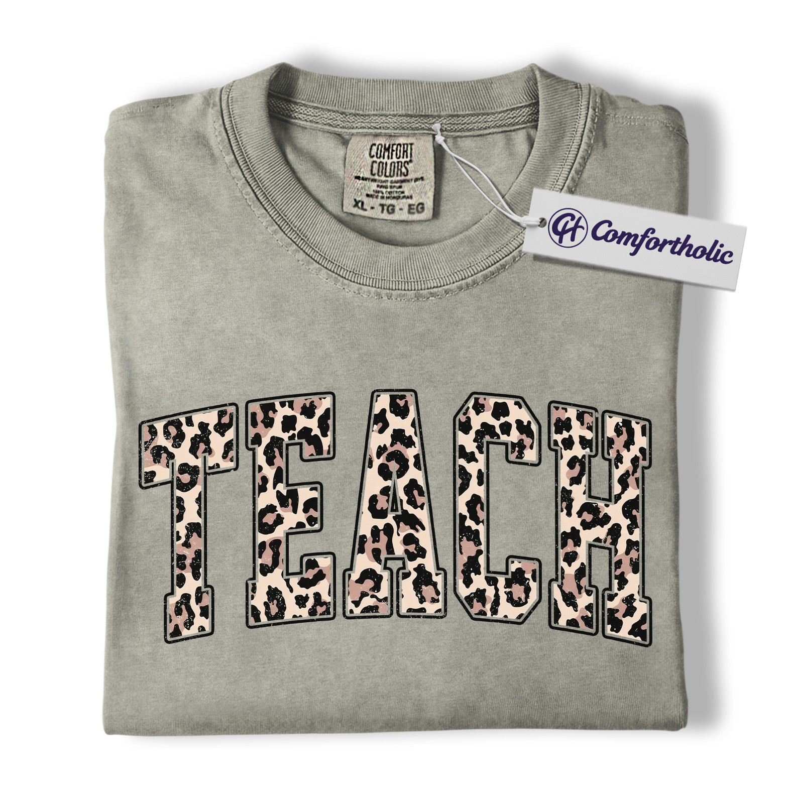 Leopard Print Teach Shirt, Cute Teacher T-Shirt, Trendy Back to School Graphic Tee, Aesthetic Educator Gift for Women, Teacher Comfort Colors Shirt - Image 8