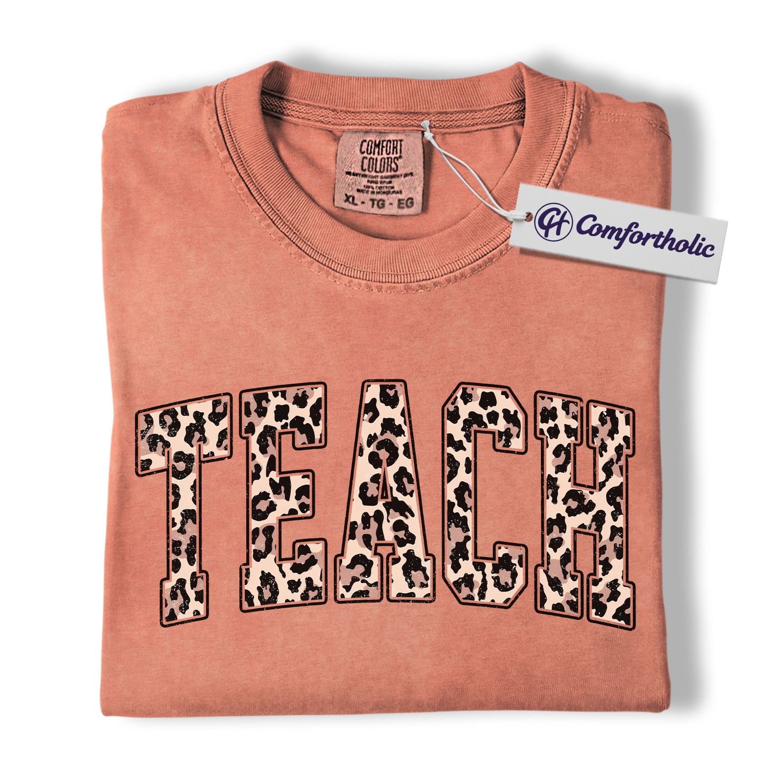 Leopard Print Teach Shirt, Cute Teacher T-Shirt, Trendy Back to School Graphic Tee, Aesthetic Educator Gift for Women, Teacher Comfort Colors Shirt - Image 9