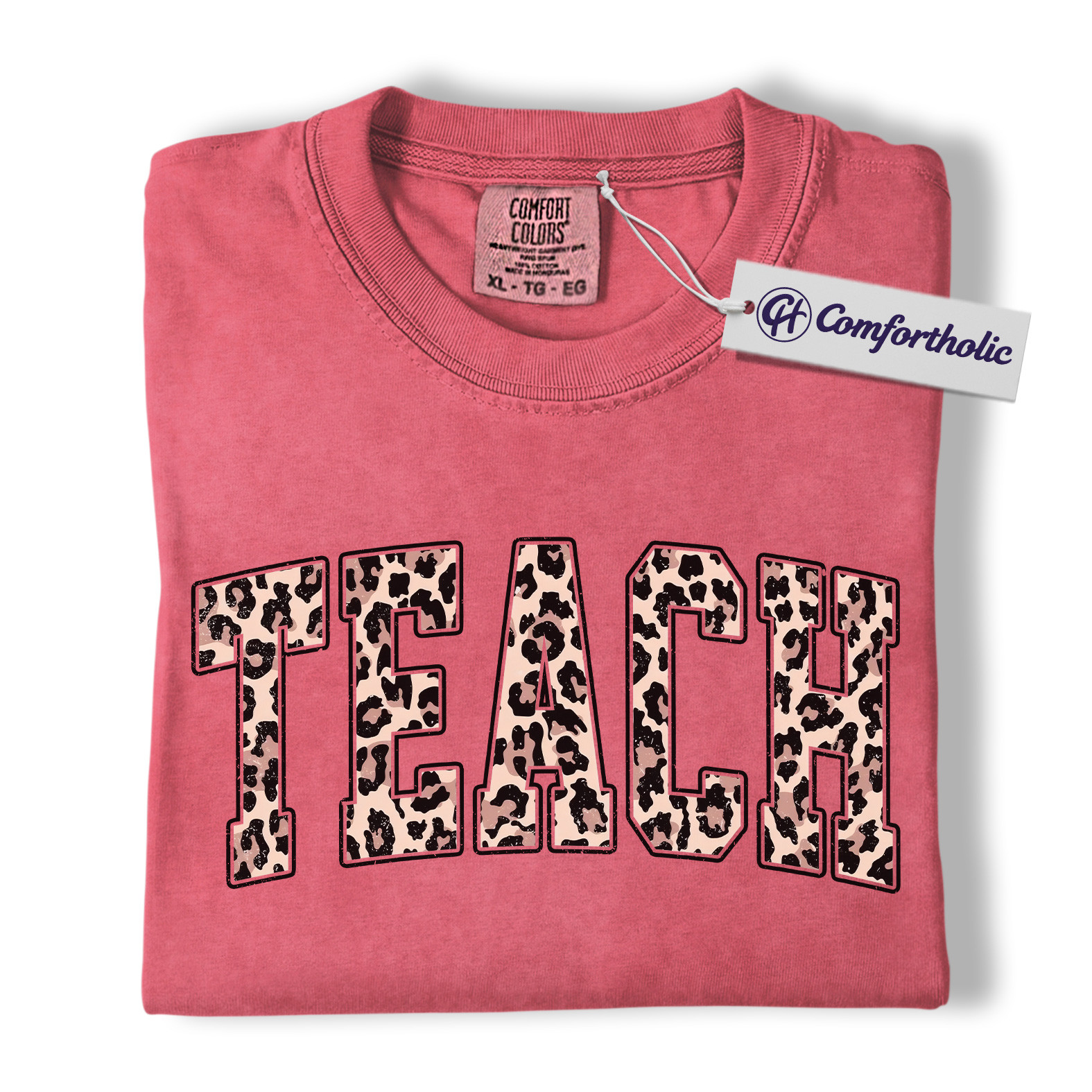 Leopard Print Teach Shirt, Cute Teacher T-Shirt, Trendy Back to School Graphic Tee, Aesthetic Educator Gift for Women, Teacher Comfort Colors Shirt - Image 11