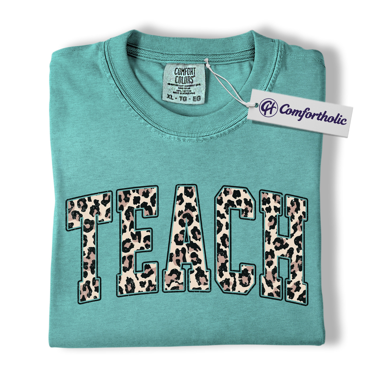 Leopard Print Teach Shirt, Cute Teacher T-Shirt, Trendy Back to School Graphic Tee, Aesthetic Educator Gift for Women, Teacher Comfort Colors Shirt - Image 15