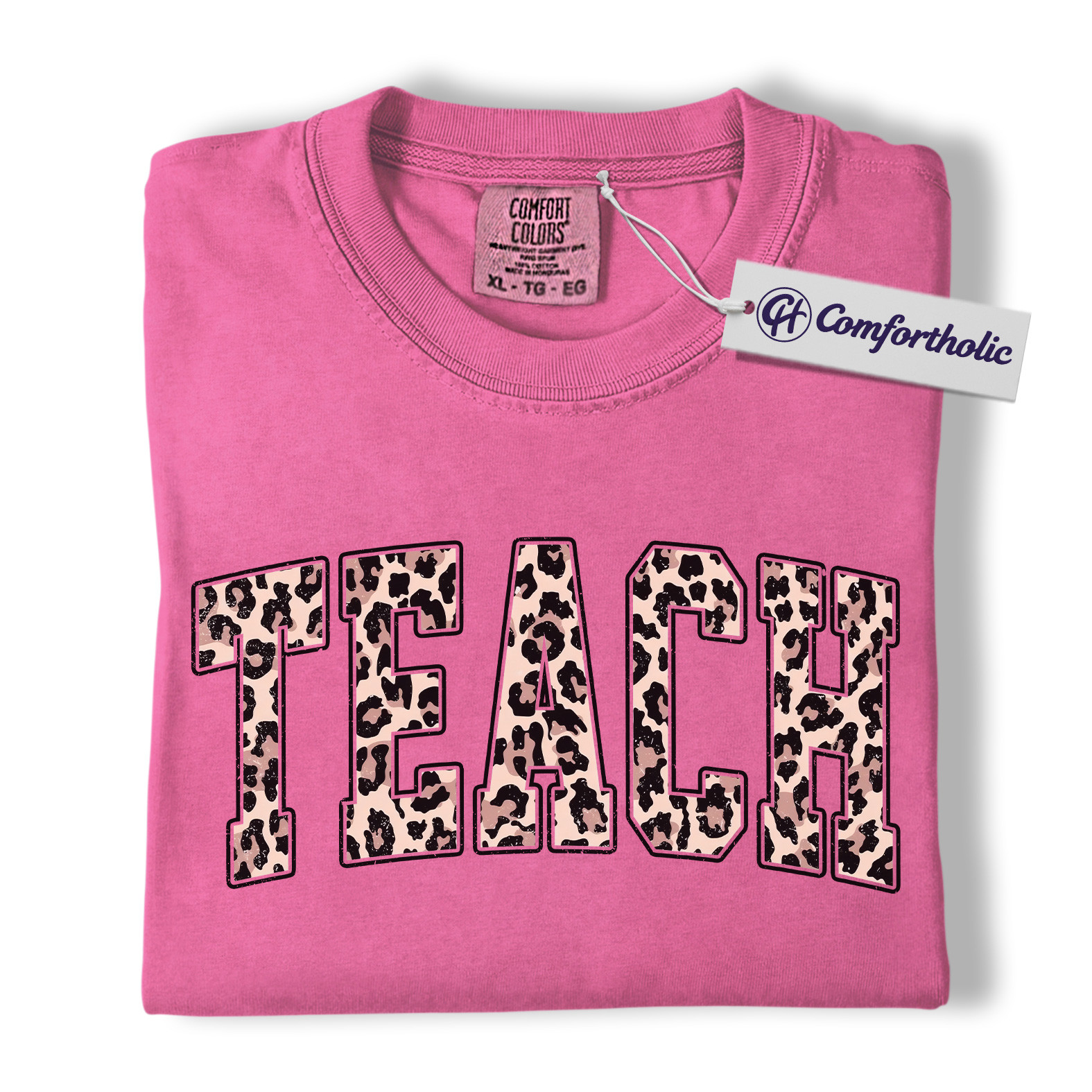 Leopard Print Teach Shirt, Cute Teacher T-Shirt, Trendy Back to School Graphic Tee, Aesthetic Educator Gift for Women, Teacher Comfort Colors Shirt - Image 18