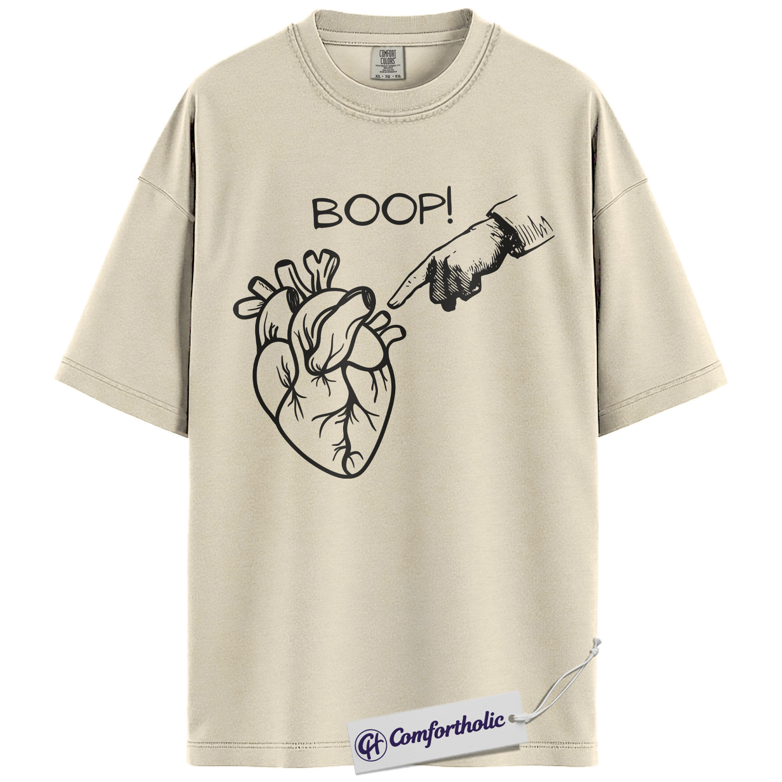 Boop Heart Shirt, Funny Cardiology T-Shirt, Medical Student Graphic Tee, Cute Cardiologist Gift for Doctors & Nurses, Comfort Colors Shirt - Image 6