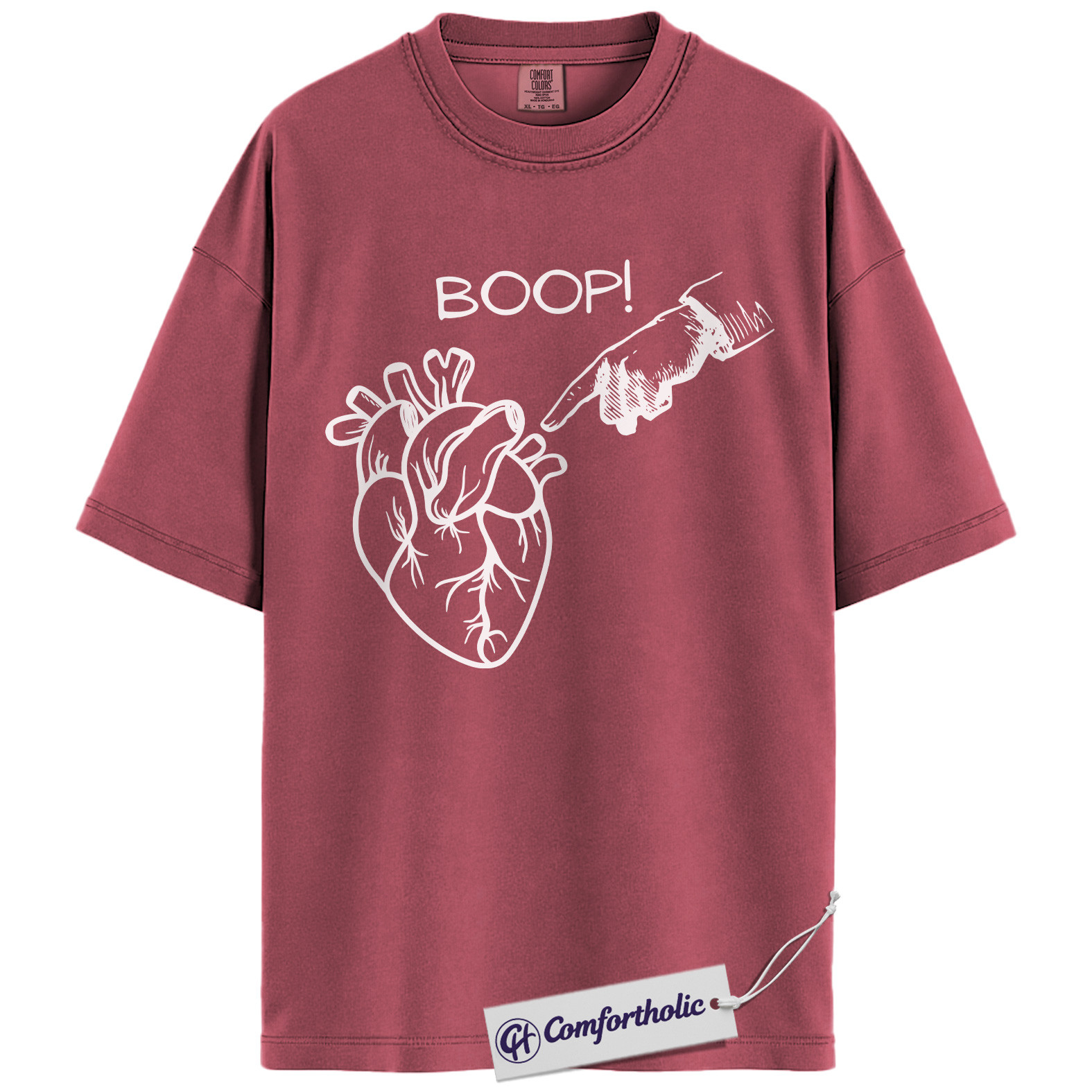 Boop Heart Shirt, Funny Cardiology T-Shirt, Medical Student Graphic Tee, Cute Cardiologist Gift for Doctors & Nurses, Comfort Colors Shirt
