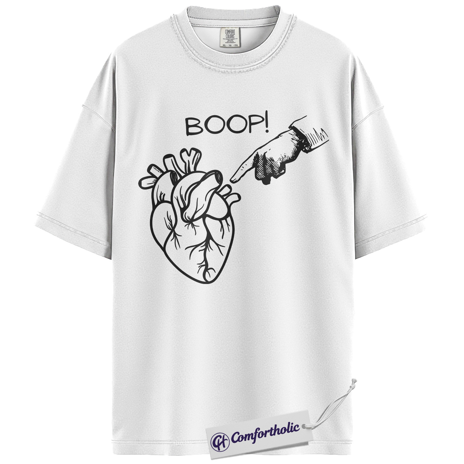Boop Heart Shirt, Funny Cardiology T-Shirt, Medical Student Graphic Tee, Cute Cardiologist Gift for Doctors & Nurses, Comfort Colors Shirt - Image 3