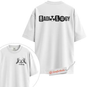 Alternative view of Personalized Radiology Tech Shirt, Custom X-Ray Technologist T-Shirt with Name, Funny Skeleton Hand Heart Graphic Tee, Rad Tech Comfort Colors Shirt 2-Sided