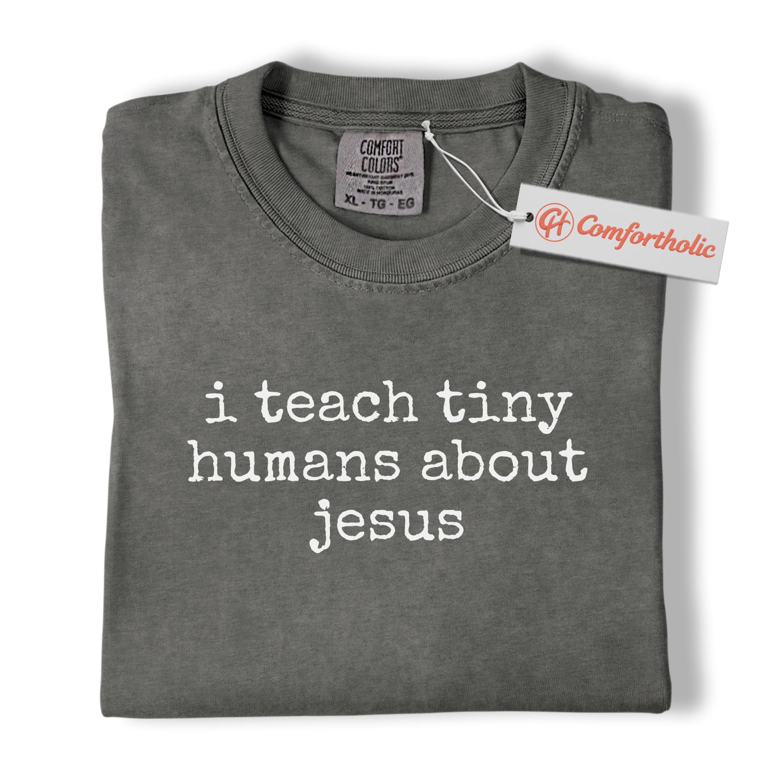 I Teach Tiny Humans About Jesus Shirt, Christian Teacher T-Shirt, Faith-Based Classroom Graphic Tee, Sunday School Educator Gift, Comfort Colors Shirt