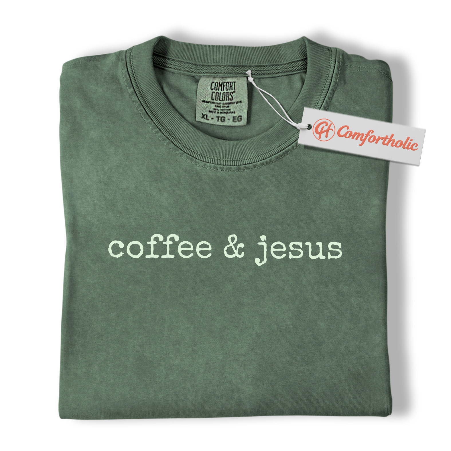 Coffee and Jesus Shirt, Christian Faith T-Shirt, Minimalist Religious Graphic Tee, Inspirational Morning Outfit Gift, Faith-Based Comfort Colors Shirt - Image 2