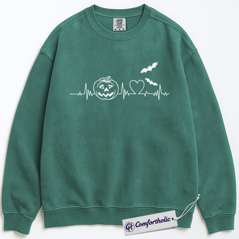 Halloween Heartbeat Sweatshirt, Pumpkin Jack O’Lantern Sweatshirt, Spooky ECG Graphic Sweatshirt, Cute Halloween Gift for Nurses & Fall Lovers, Medical Comfort Colors Sweatshirt - Image 6
