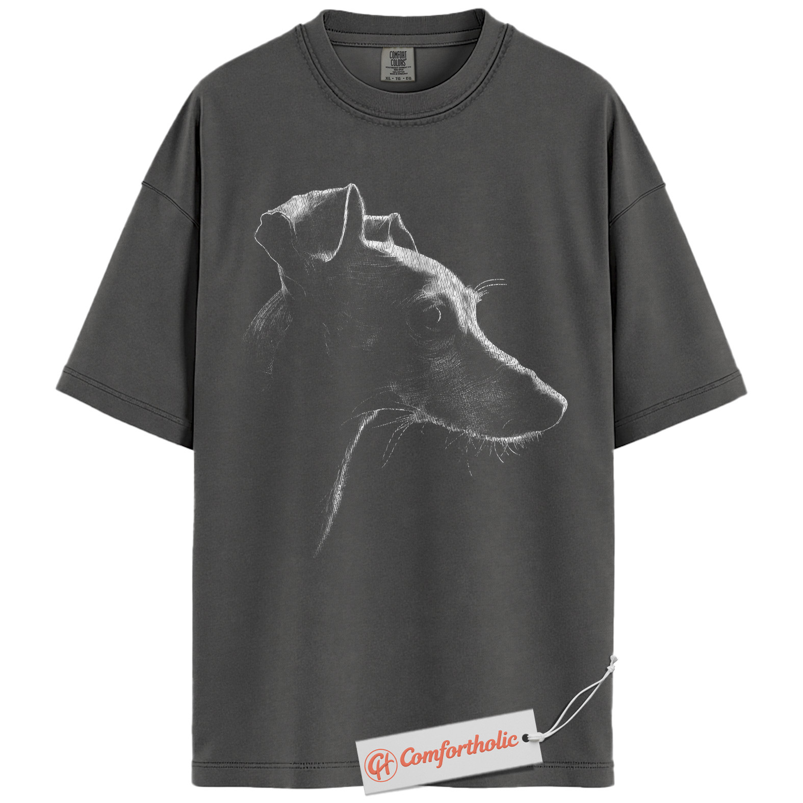 Italian Greyhound Shirt, Iggy Dog Lover T-Shirt, Dog Mom & Dad Graphic Tee, Elegant Pet Portrait Gift for Dog Owners, Comfort Colors Shirt - Image 2