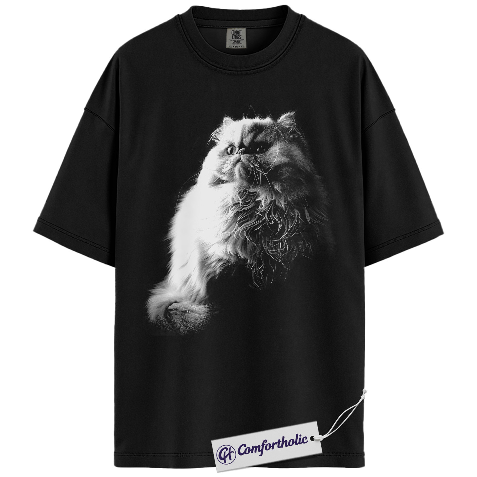 Persian Cat Shirt, Cute Cat Lover T-Shirt, Long Hair Kitten Graphic Tee, Gift for Cat Owners, Pet Lover Comfort Colors Shirt
