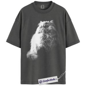 Alternative view of Persian Cat Shirt, Cute Cat Lover T-Shirt, Long Hair Kitten Graphic Tee, Gift for Cat Owners, Pet Lover Comfort Colors Shirt