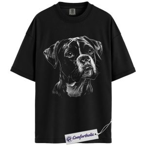 Boxer Dog Shirt, Pet Lover T-Shirt, Realistic Dog Breed Graphic Tee, Gift for Boxer Owners, Dog Lover Comfort Colors Shirt