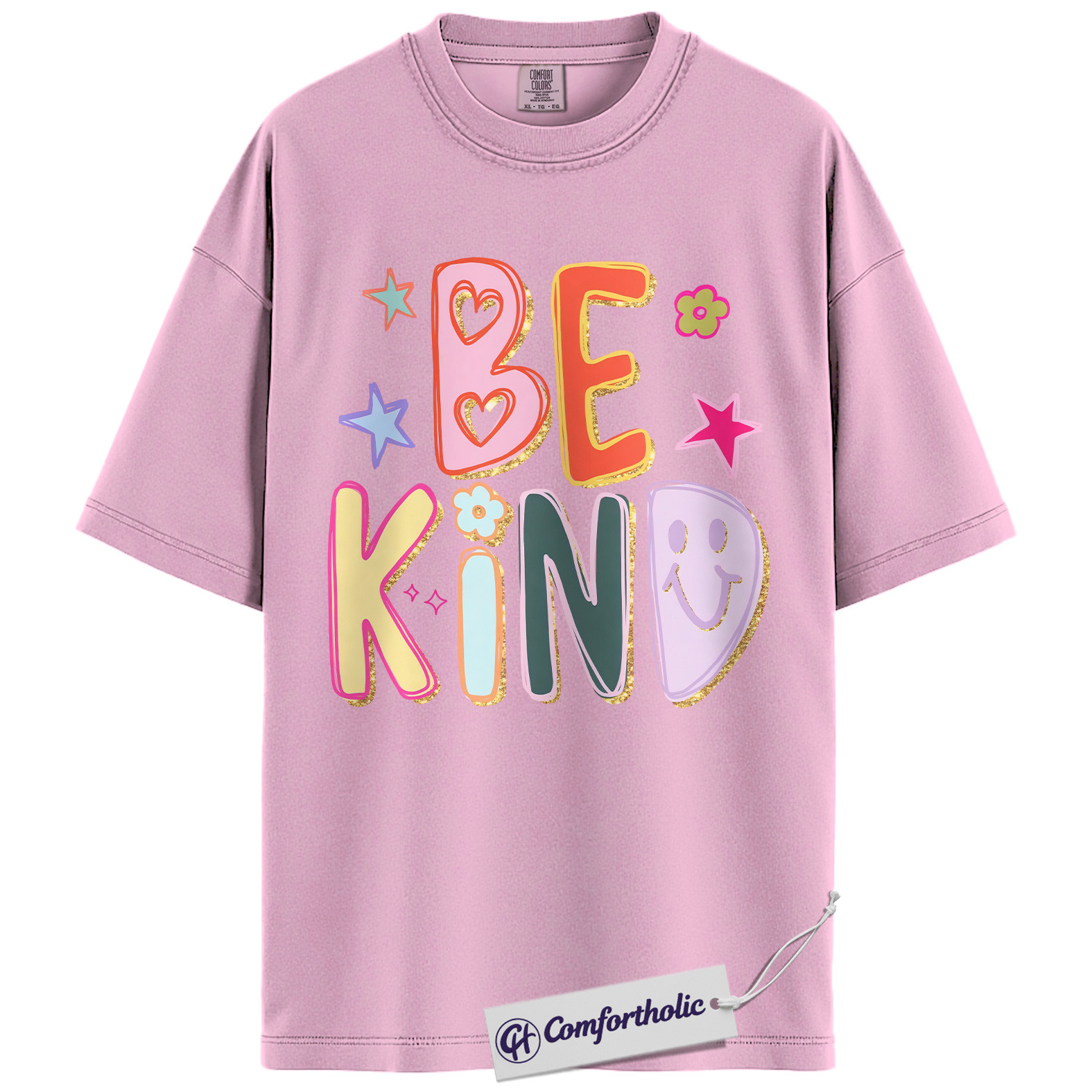 Be Kind Shirt, Colorful Positive Message T-Shirt, Retro Smile Face Graphic Tee, Inspirational Mental Health Awareness Gift, Comfort Colors Shirt - Image 9