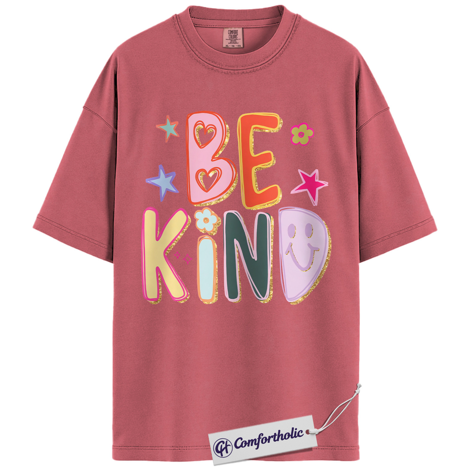 Be Kind Shirt, Colorful Positive Message T-Shirt, Retro Smile Face Graphic Tee, Inspirational Mental Health Awareness Gift, Comfort Colors Shirt - Image 10